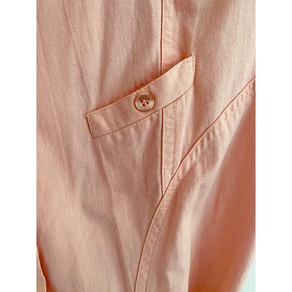 ๐ธ Vintage Veeko Super Style Peach Belted Dress - With Shoulder Pads! - Size S - Picture 6 of 10